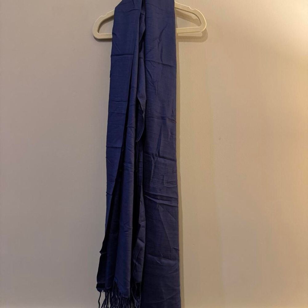 Thai Silk Women's Blue and Navy Scarf Wrap